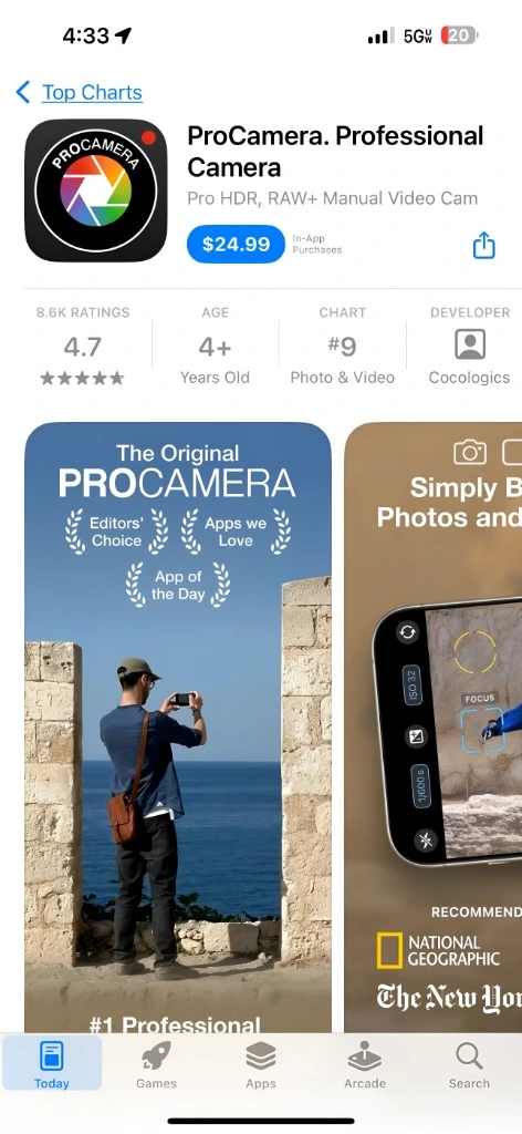 ProCamera — Best for Manual Photo Control